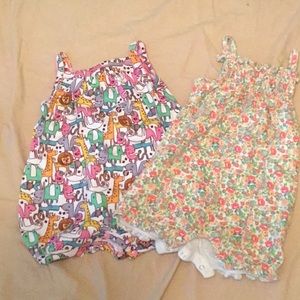 2 little girl rompers